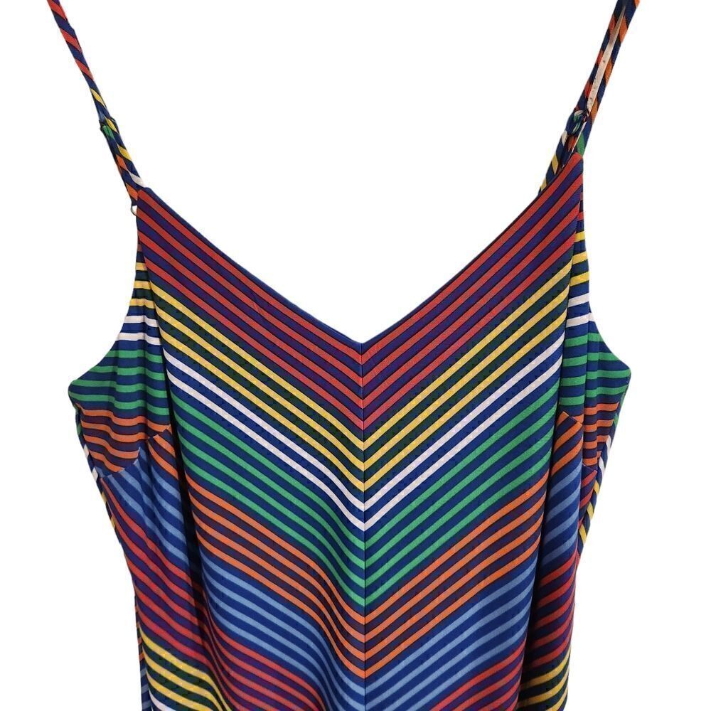 Lauren Ralph Lauren Chevron Jersey Maxi Dress Sleeveless Womens Size 12 - Picture 2 of 6